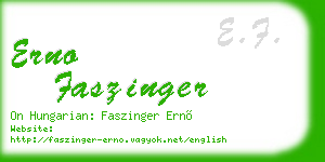 erno faszinger business card
